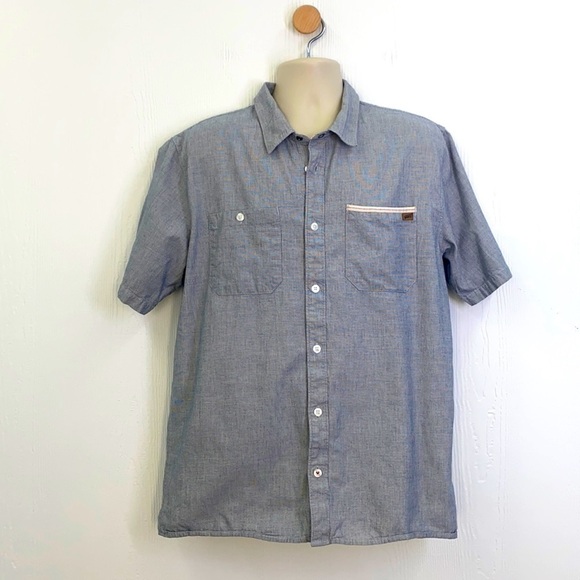 Vans Other - Vans - White & Navy Button Up Short Sleeve Shirt Size XL